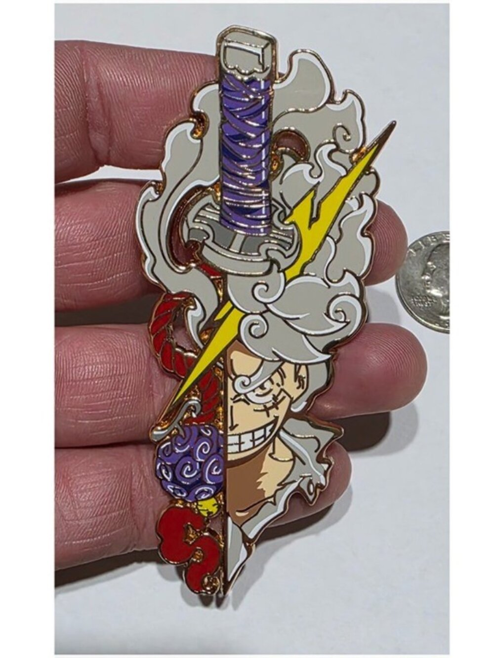 One Piece Luffy Sword Enamel Pin Gear 5 Anime Collector Badge - Picture 6 of 6